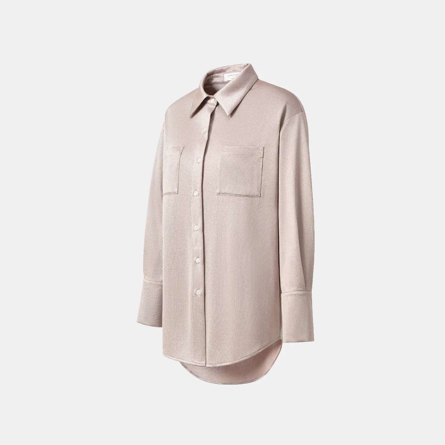 “Easy Go Chic” 醋酸針織面料Oversized 襯衫 — 咖啡