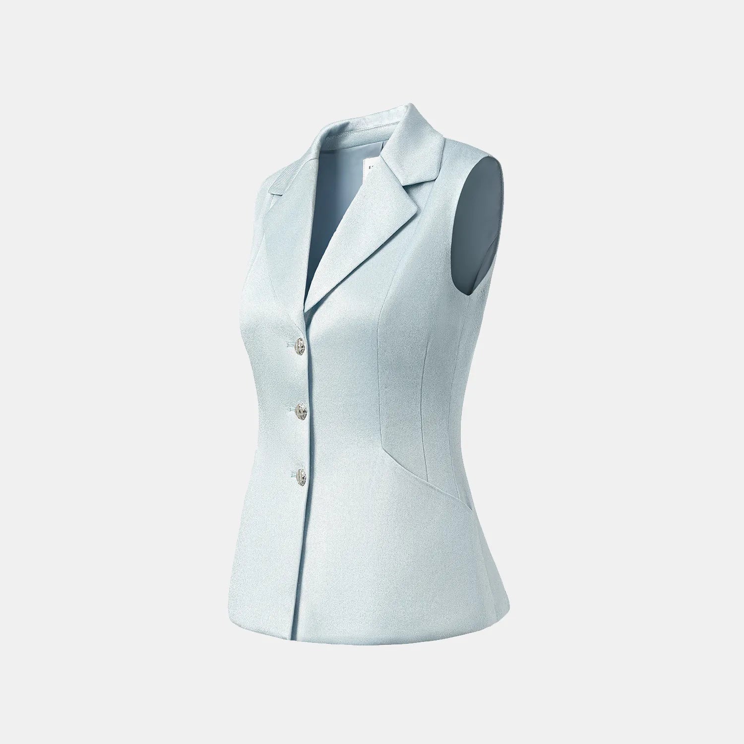 “Easy Go Chic” 醋酸針織面料馬甲背心 — 淺藍