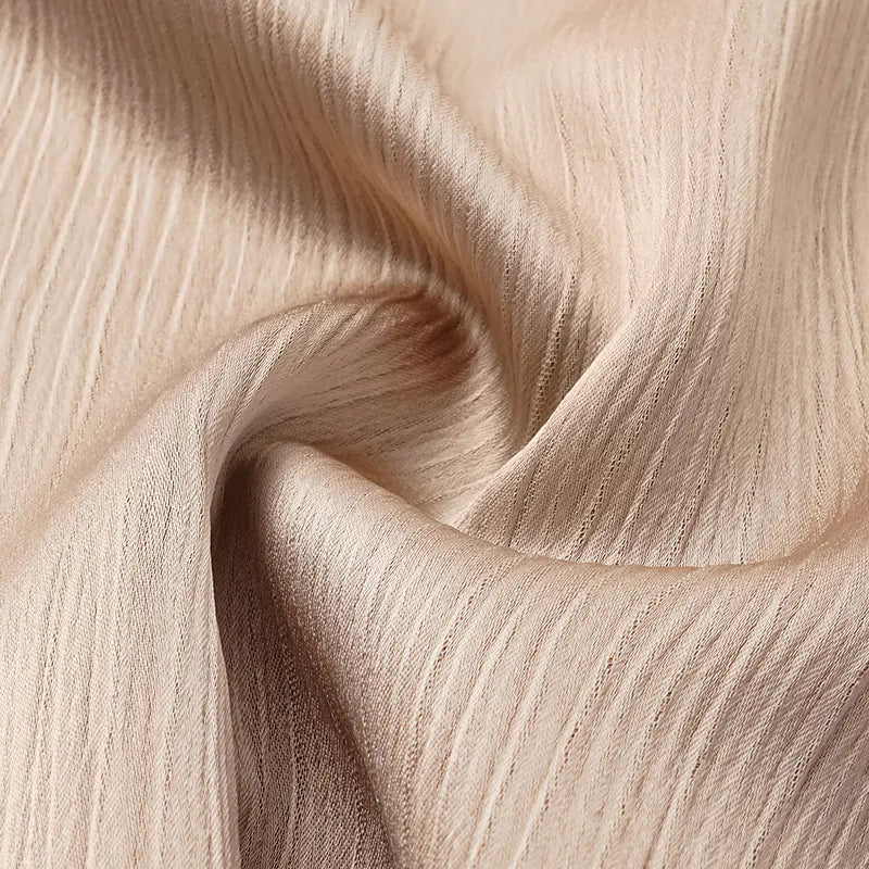 "Easy Go Chic" Korean Pleated Fabric Straight Leg Pants — Nude Gold 