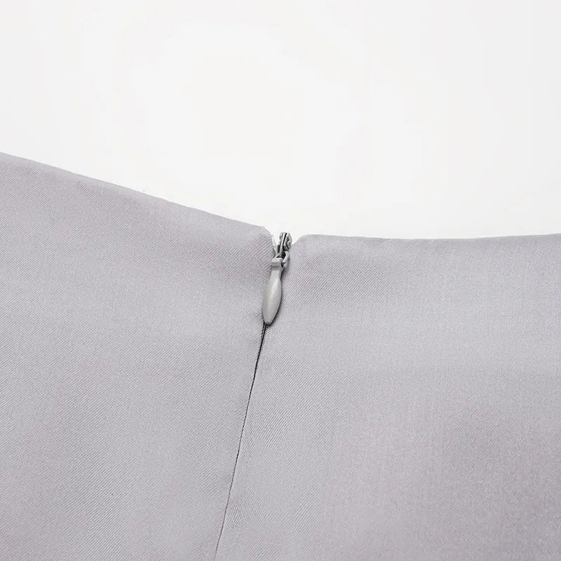 "慵倚春意" 真絲歐根緞鬱金香裙— 暮雲煙紫