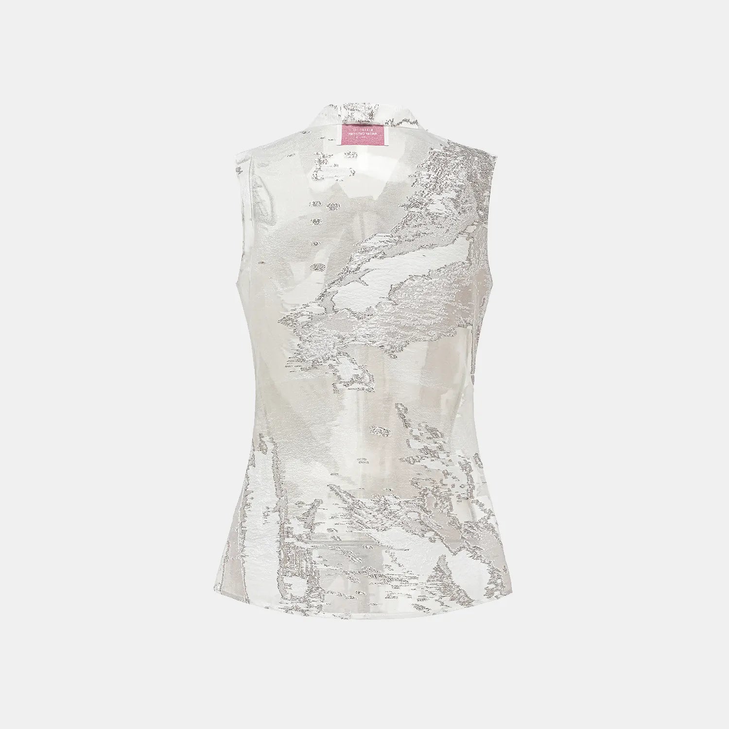 “Brunch at Ritz.” 訂製提花面料綁帶上衣