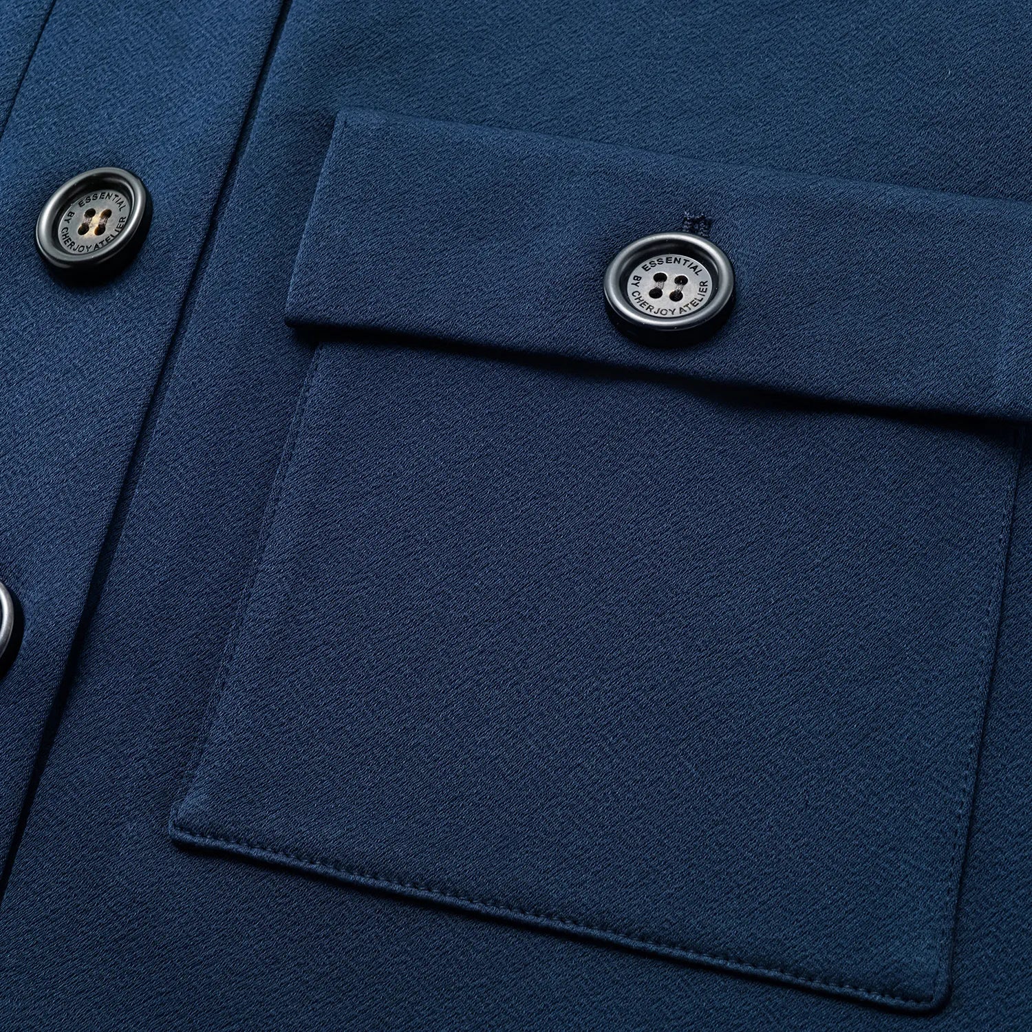 “Easy-go Chic” 重磅醋酸休閑款上衣—藍