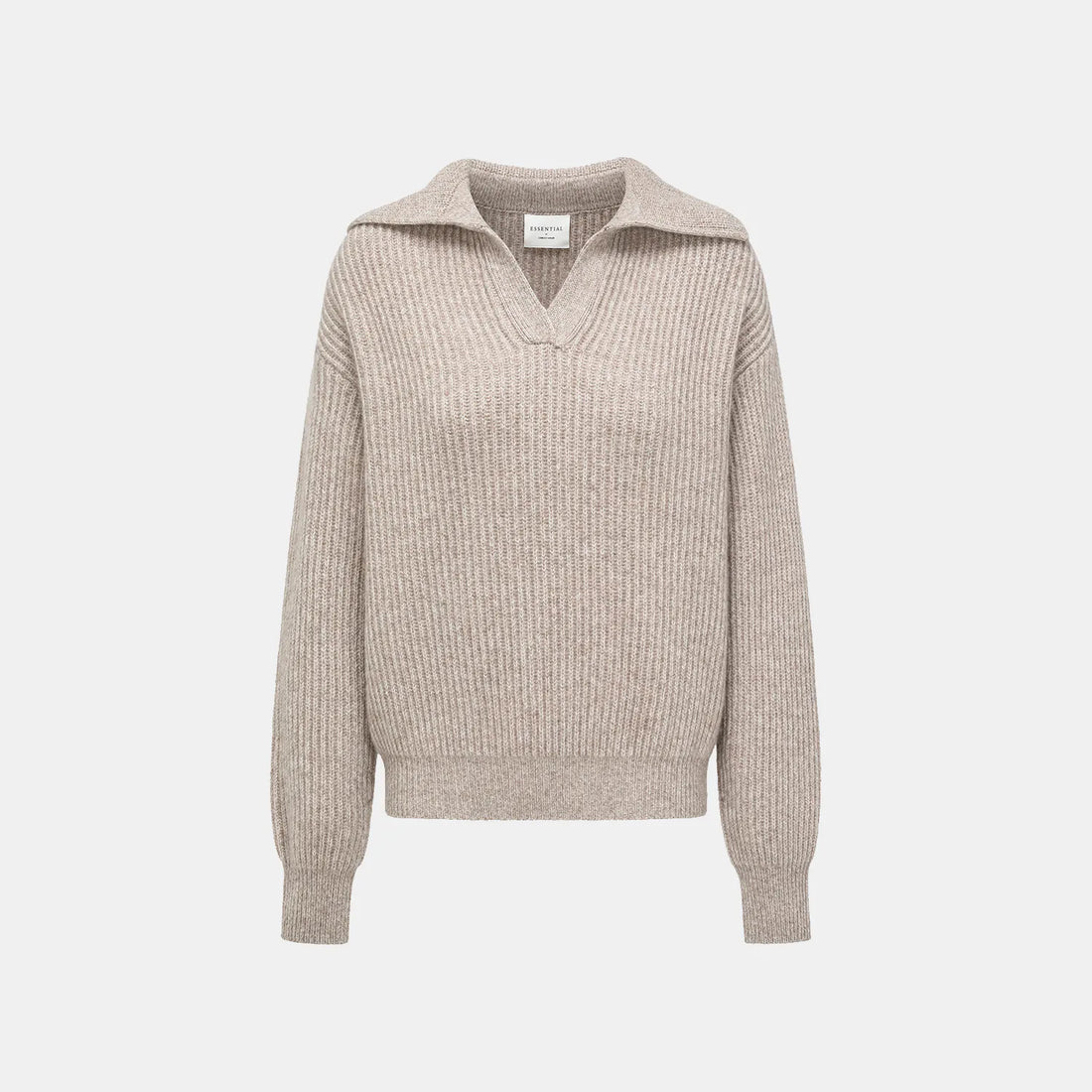 "Winter Diary" 100% Cashmere 粗針大翻領上衣—Taupe Swirl