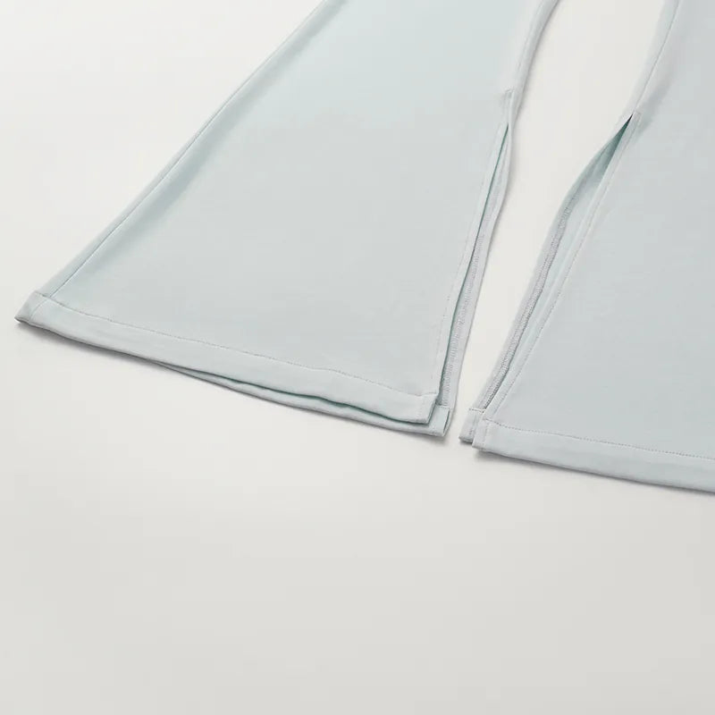 “精緻日常” 超柔莫代爾背心/直腿褲套裝— 天空藍