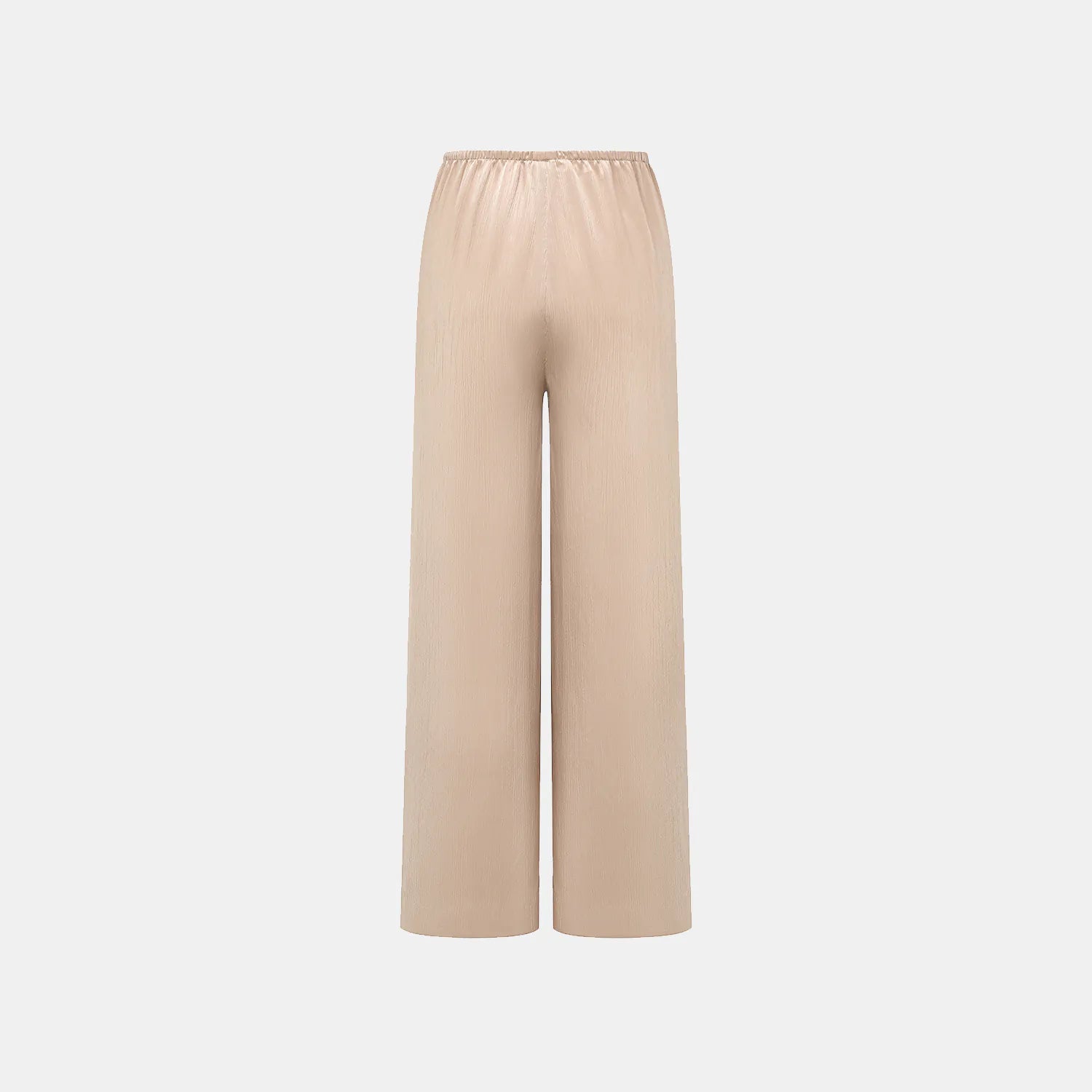 "Easy Go Chic" Korean Pleated Fabric Straight Leg Pants — Nude Gold 