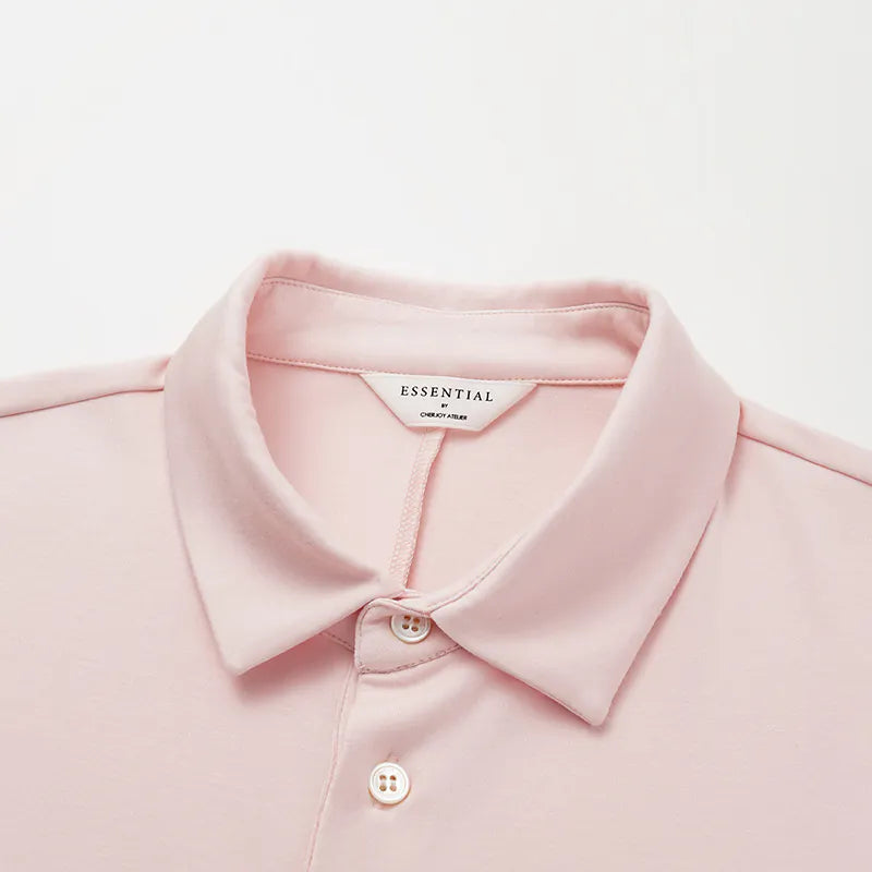 【男士系列】 “精緻日常” 超柔莫代爾POLO衫— 櫻花粉