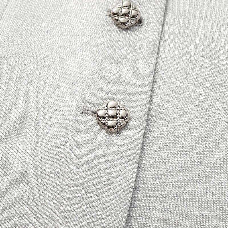 “Easy Go Chic” 醋酸針織面料馬甲背心 — 銀白