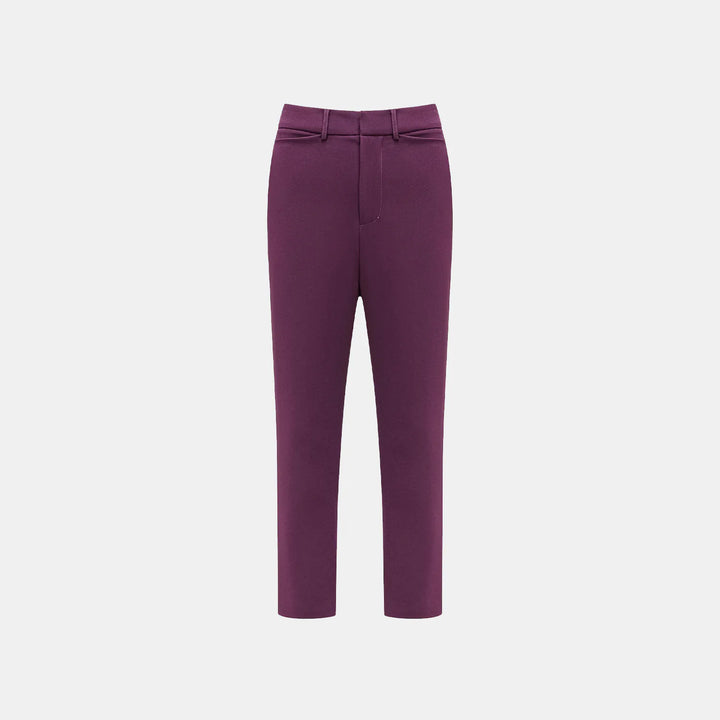 “Speak Sleek.” Anti-wrinkle Acetate Cropped Pants—Grape Purple 
