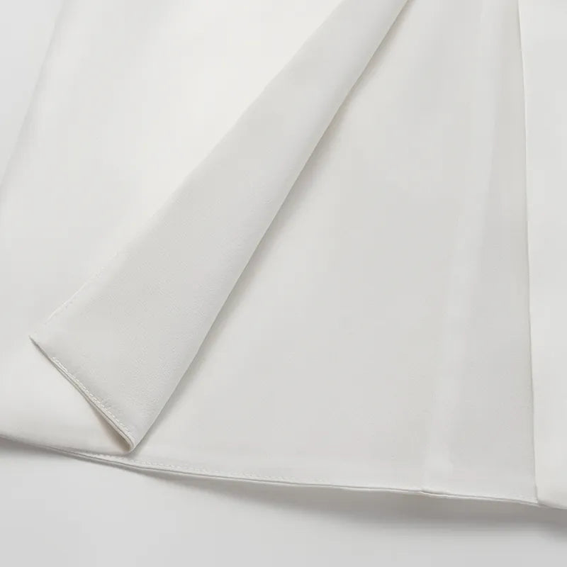 "慵倚春意" 真絲歐根緞鬱金香裙— 杏花白