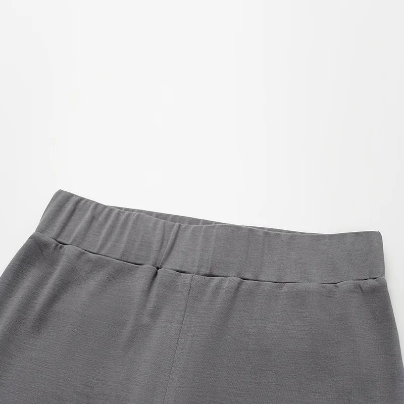 "Exquisite Daily" Ultra Soft Modal Vest/Straight Leg Pants Set - Gray 