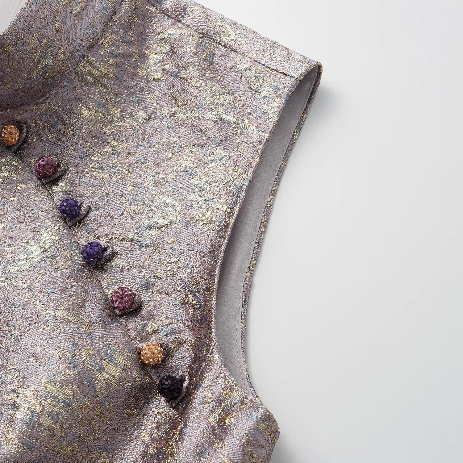 "Imperial Garden Gala" 義大利製提花面料新中式立裁輕國風長洋裝—紫藤繞翠