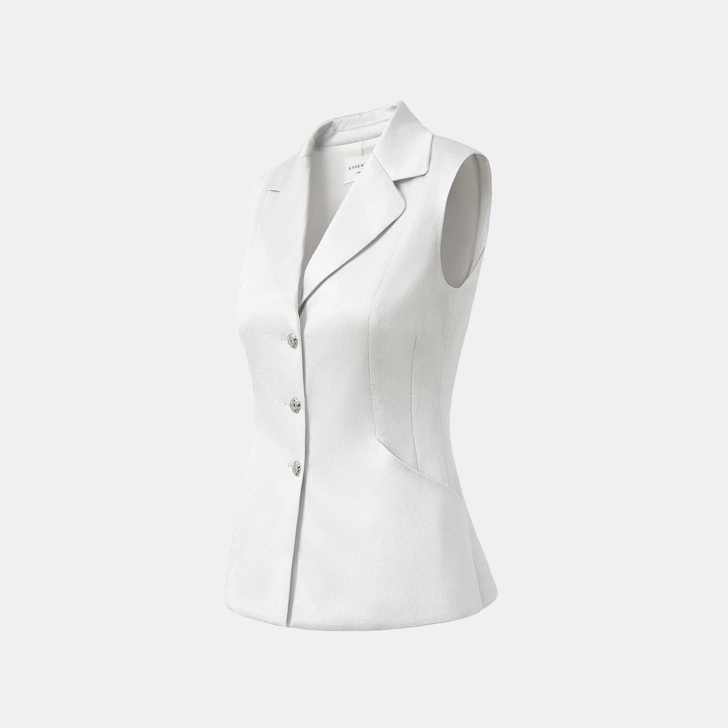 “Easy Go Chic” 醋酸針織面料馬甲背心 — 銀白