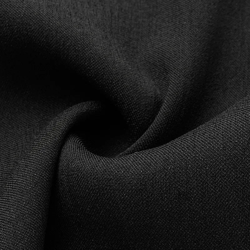 "Autumn Diary" Korean super stretch drape texture fabric beautiful leg filter flared pants - black 