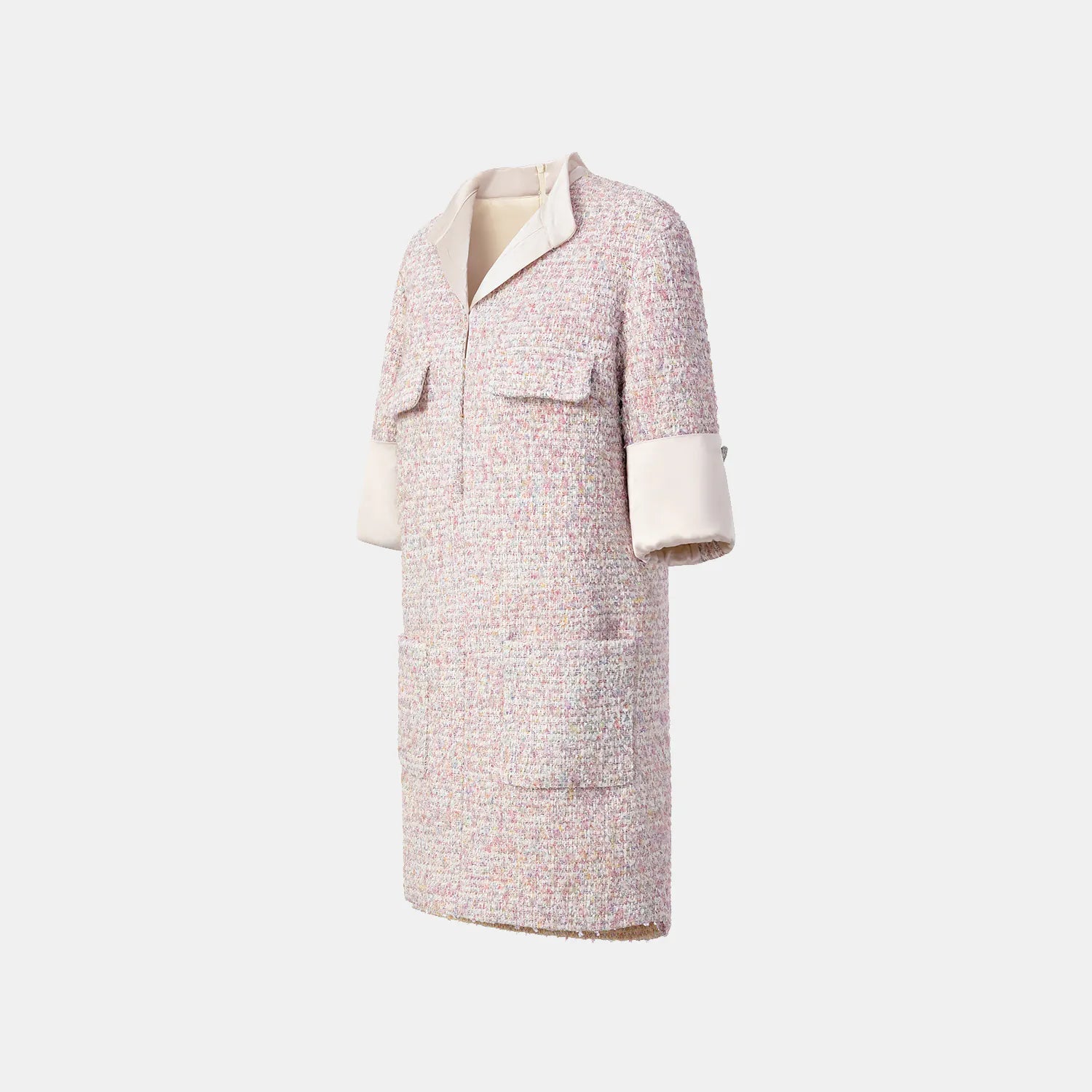 "Chelsea Tea Time" tweed faux two-piece dress—Sparkle. 