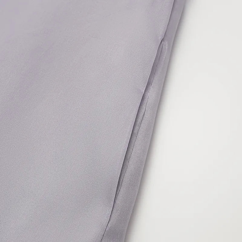 "慵倚春意" 真絲歐根緞立體剪裁國風罩衫— 暮雲煙紫