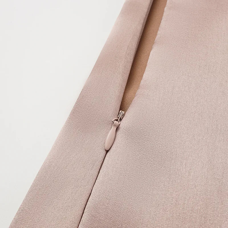 "Easy-Go Chic" 醋酸背心連身裙— N0.2 茶金