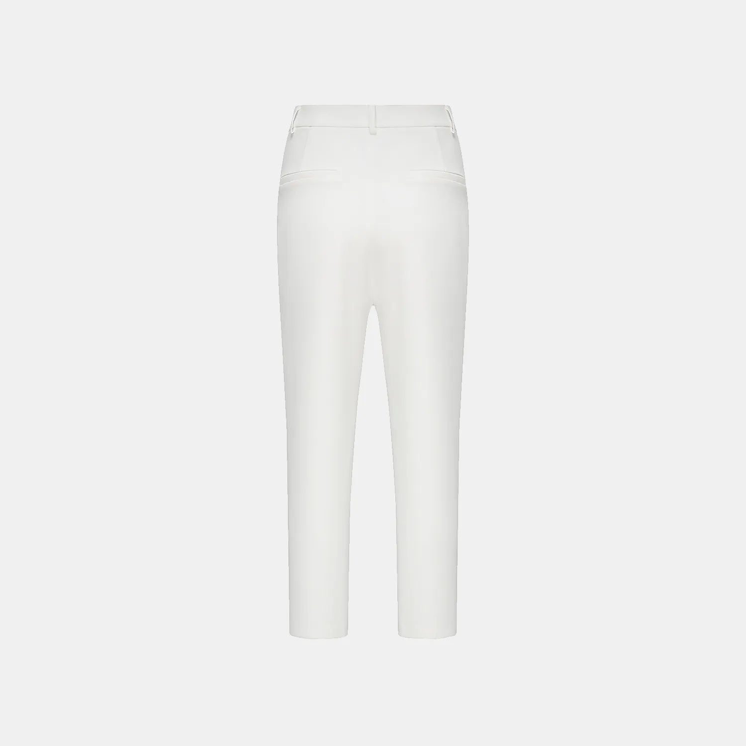 “Speak Sleek.” Anti-wrinkle Acetate Cropped Pants—White 