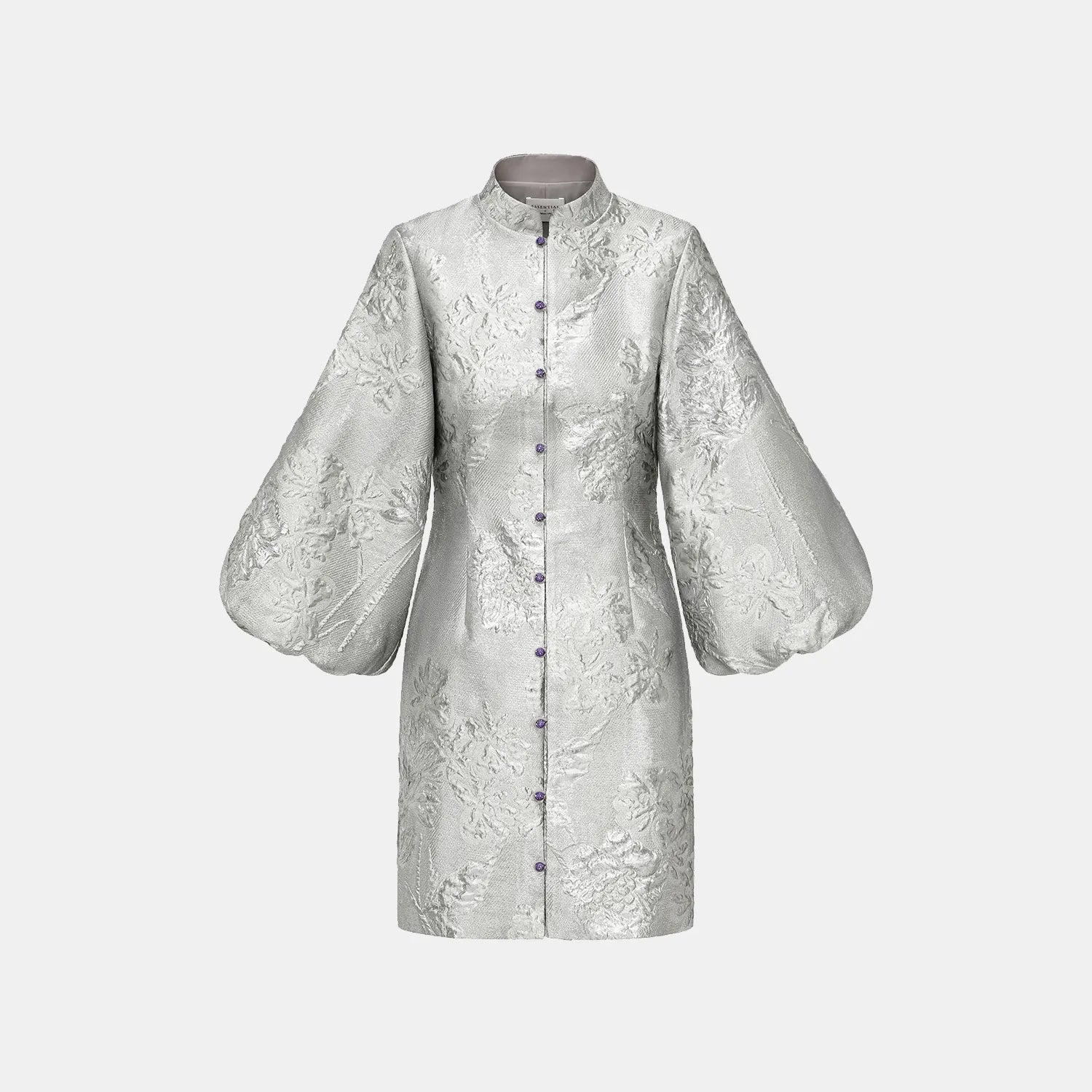 “Imperial Garden Gala“ 義大利提花國風洋裝 — 銀