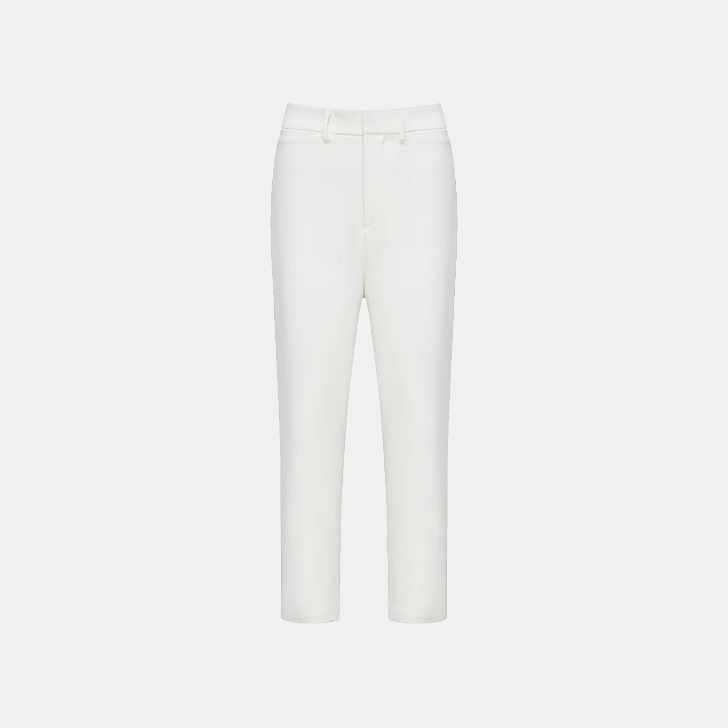 “Speak Sleek.” Anti-wrinkle Acetate Cropped Pants—White 