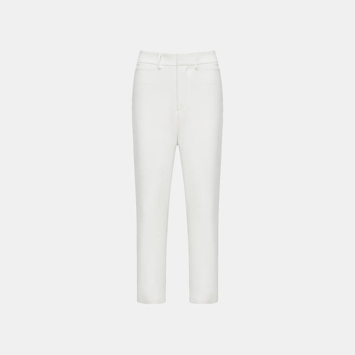 “Speak Sleek.” Anti-wrinkle Acetate Cropped Pants—White 