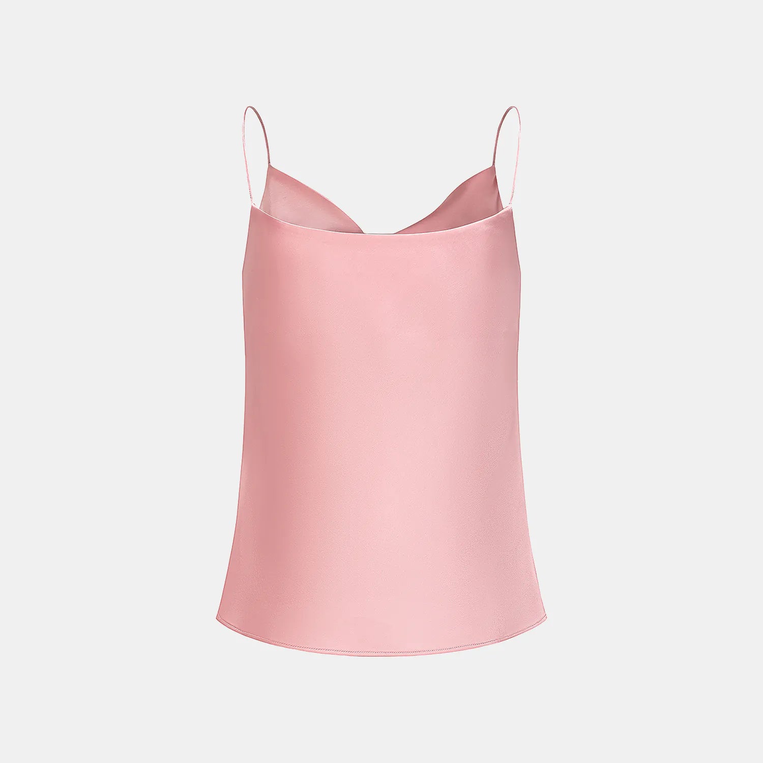 "Summer Diary" 醋酸盪領細肩帶背心—粉