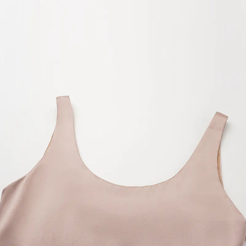 "Easy-Go Chic" 醋酸背心連身裙— N0.2 茶金