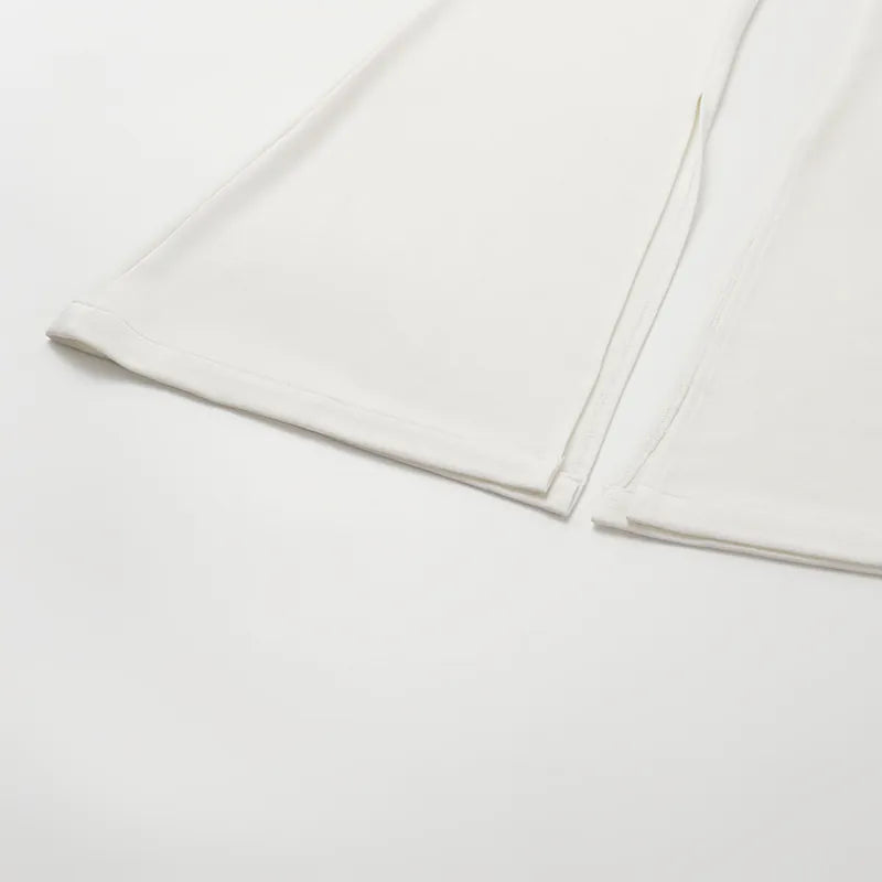 “精緻日常” 超柔莫代爾背心/直腿褲套裝— 白