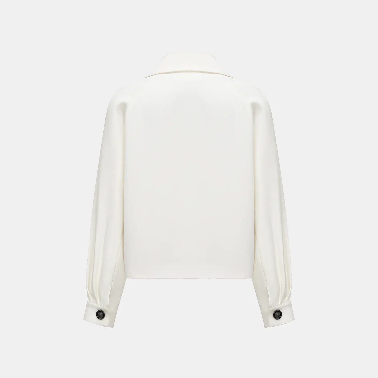 “Easy-go Chic” 重磅醋酸休閑款上衣—白