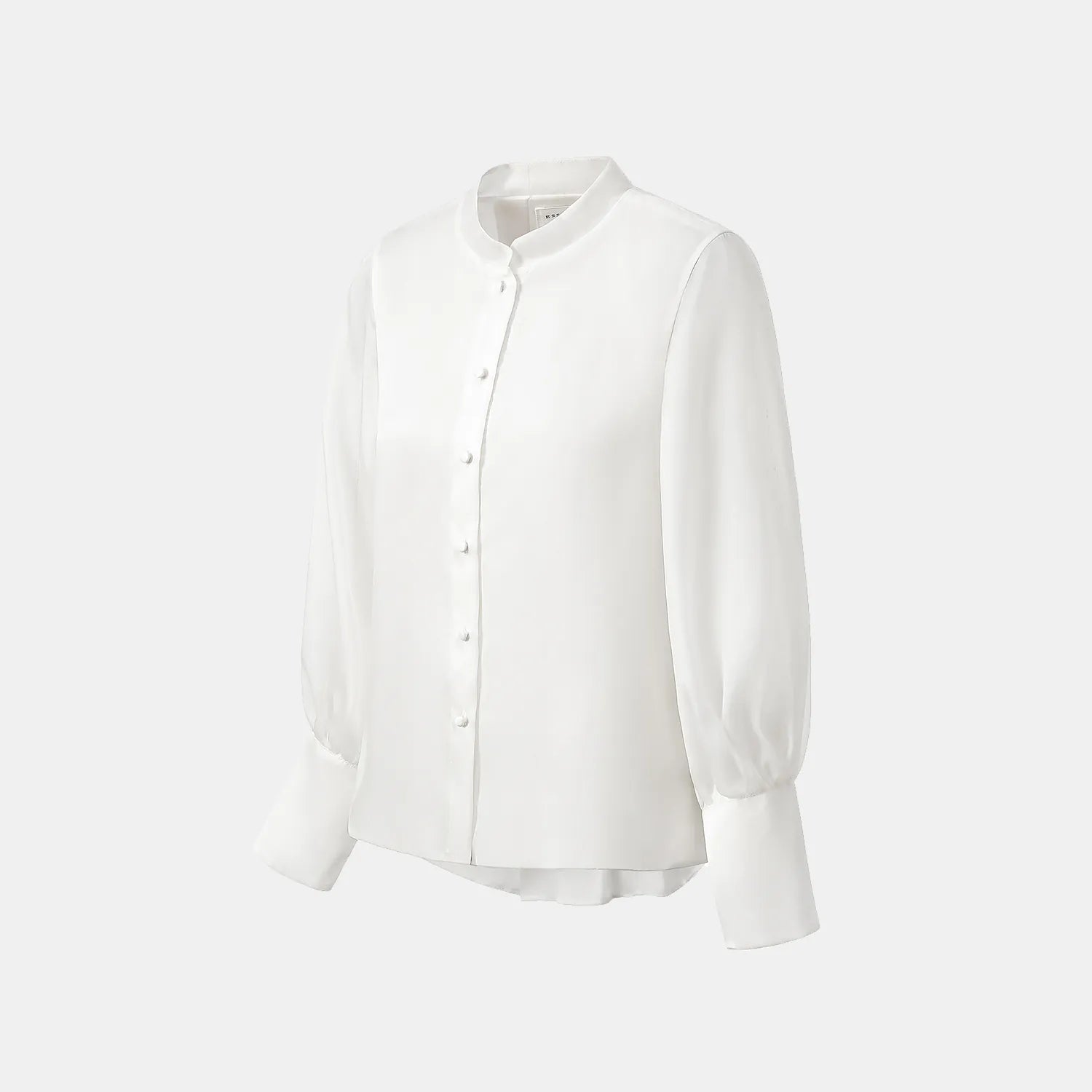 "慵倚春意" 真絲歐根緞立體剪裁國風罩衫— 杏花白