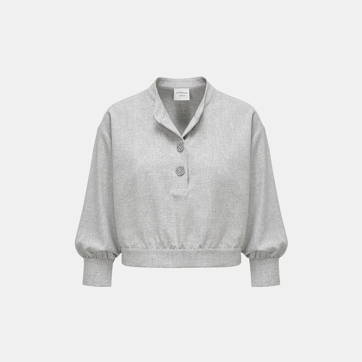 “Essential Golf Collection” 科技面料休閒七分袖上衣— 灰