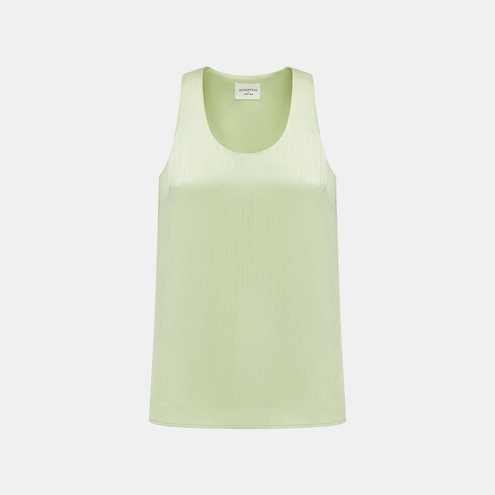 “Easy Go Chic” 韓國壓褶工藝面料背心— 氣泡綠