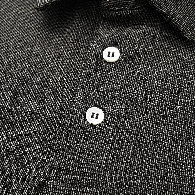 [Men’s Series] “Essential Golf Collection” Technical Fabric Polo Shirt – Black 