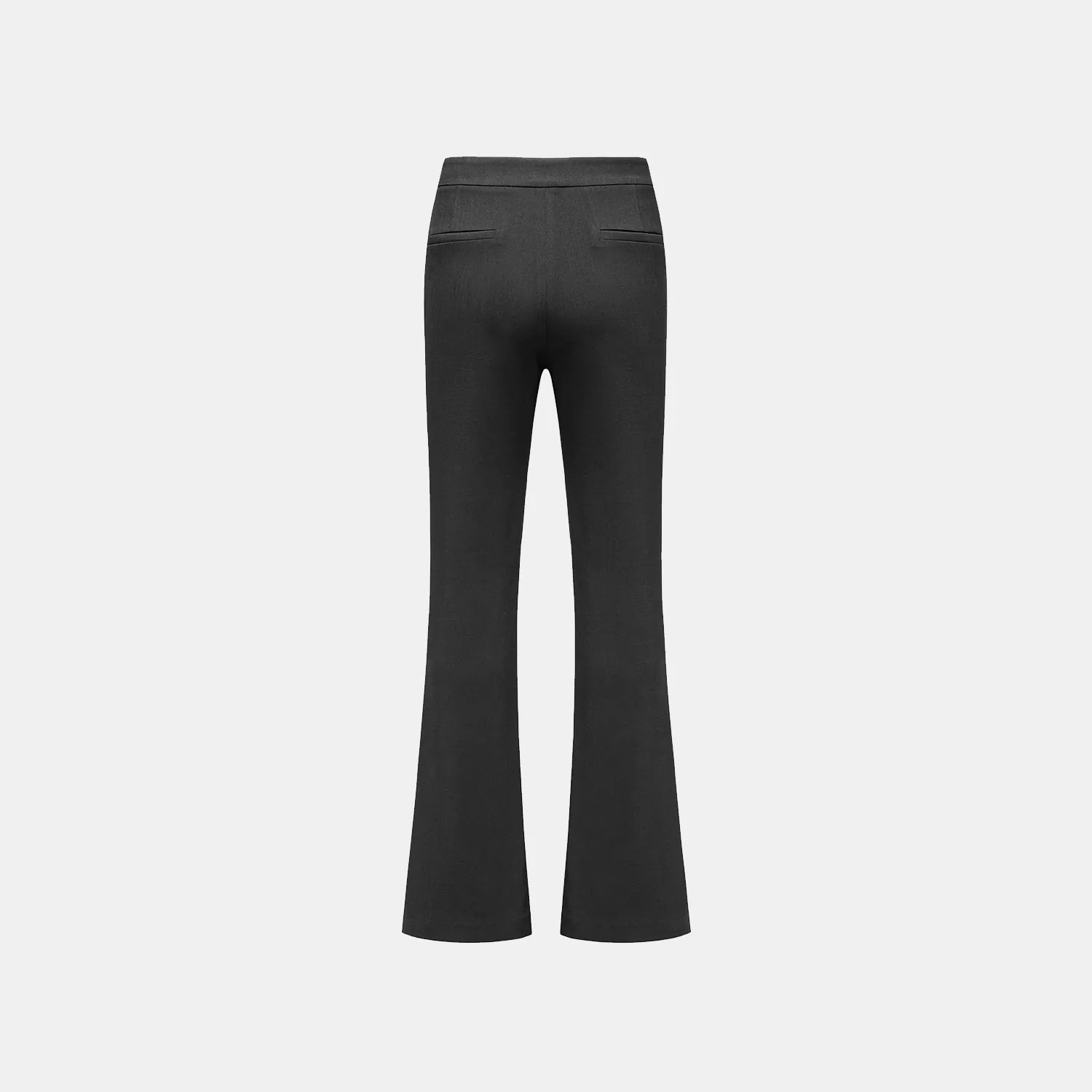 "Autumn Diary" Korean super stretch drape texture fabric beautiful leg filter flared pants - black 