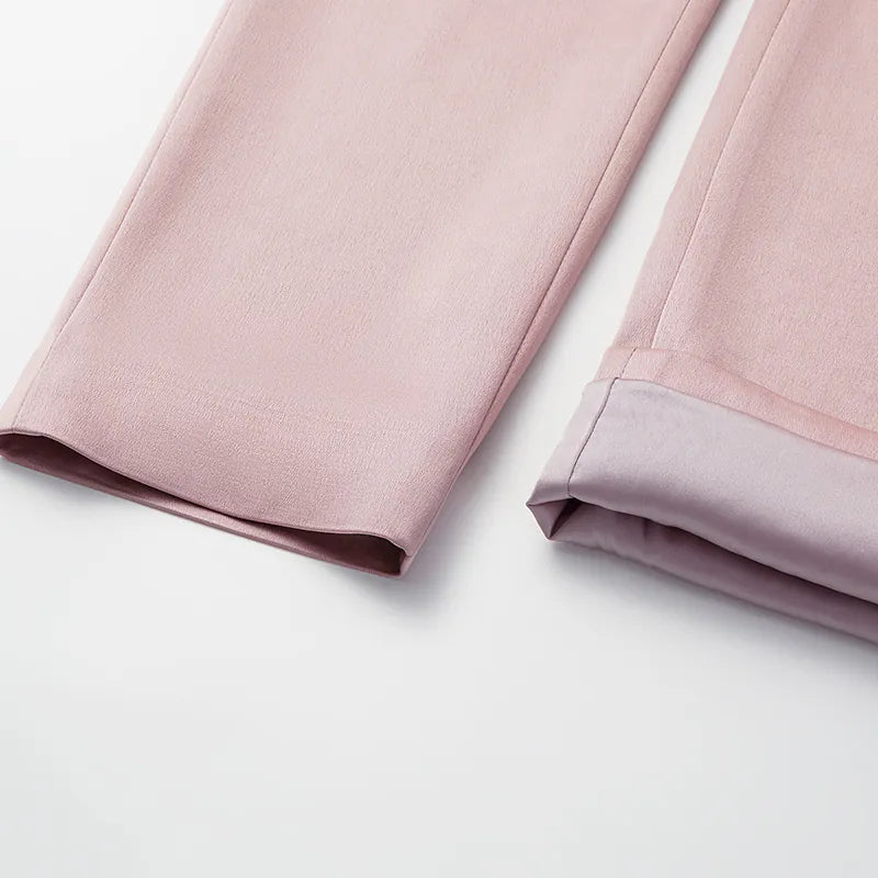 ”The Atelier.” 高級訂製軟馬甲工藝高腰九分褲—粉