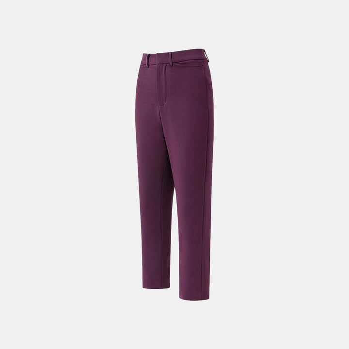 “Speak Sleek.” Anti-wrinkle Acetate Cropped Pants—Grape Purple 