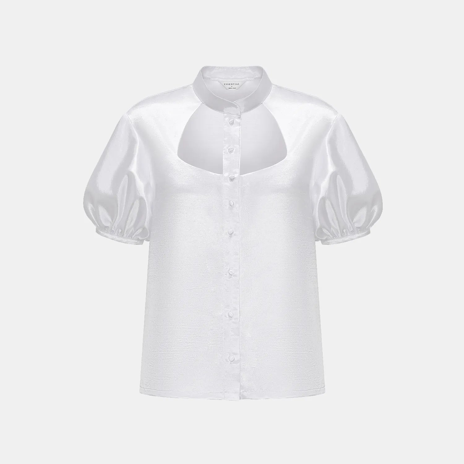 “Sloane Ave glam.” 鏤空設計襯衫— 白 (霧面/緞面)