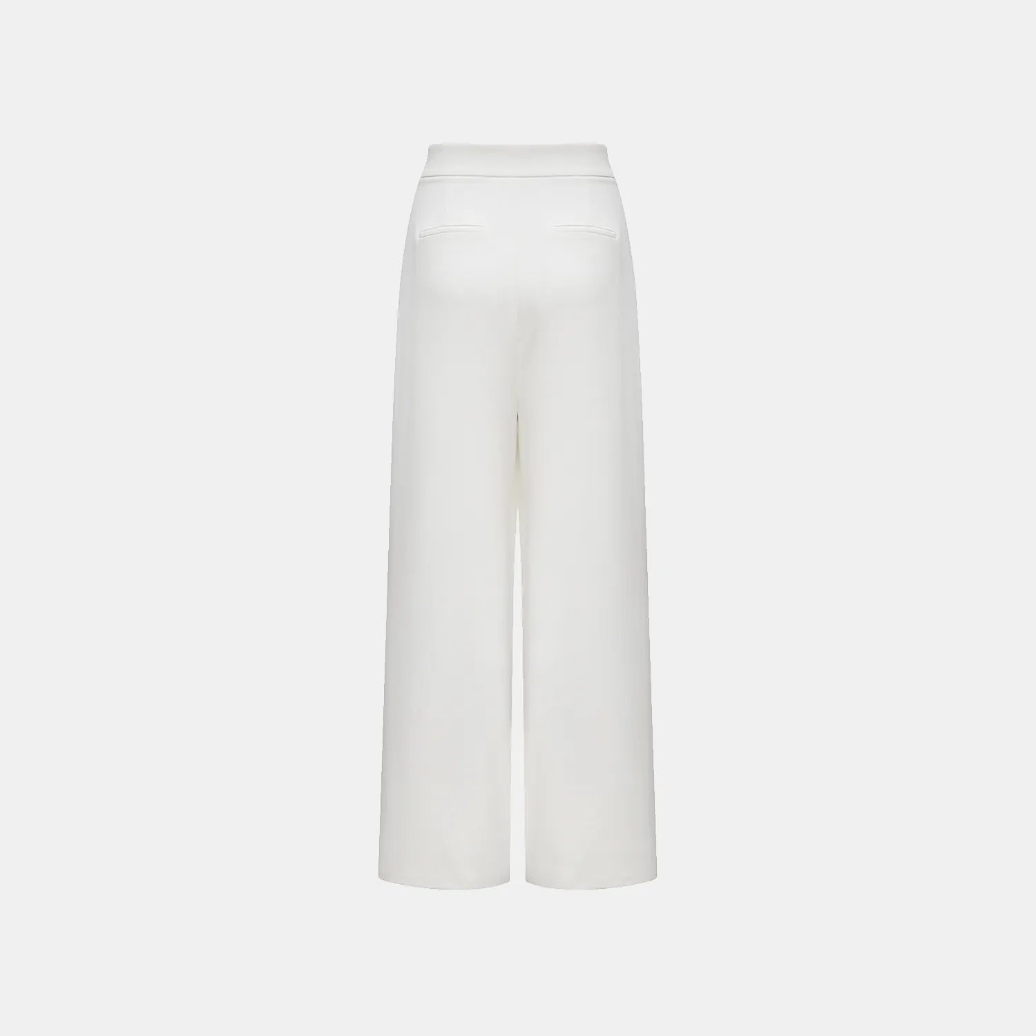 "Speak Sleek." Anti-wrinkle Acetate Special Cut Wide Leg Trousers - White 