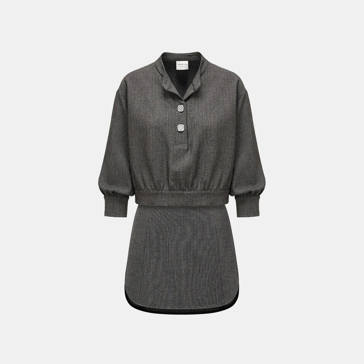 “Essential Golf Collection” 科技面料休閒七分袖上衣— 黑