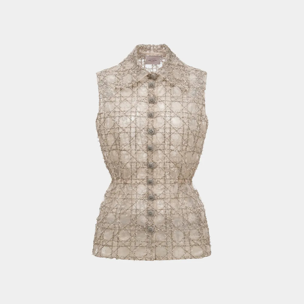“Weekend at Monaco." 義大利蕾絲收腰狩獵馬甲背心