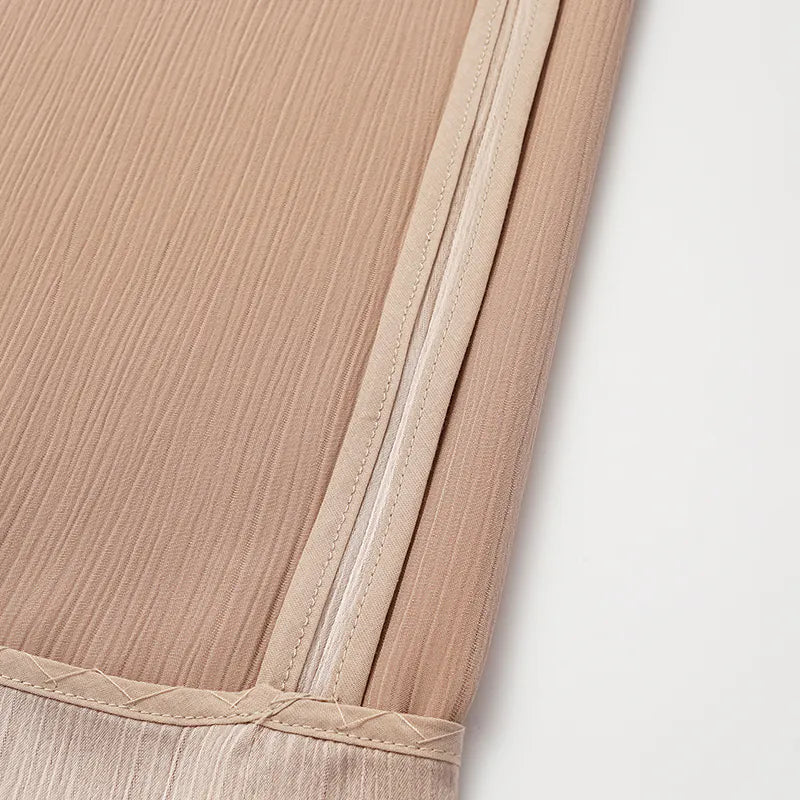 "Easy Go Chic" Korean Pleated Fabric Straight Leg Pants — Nude Gold 