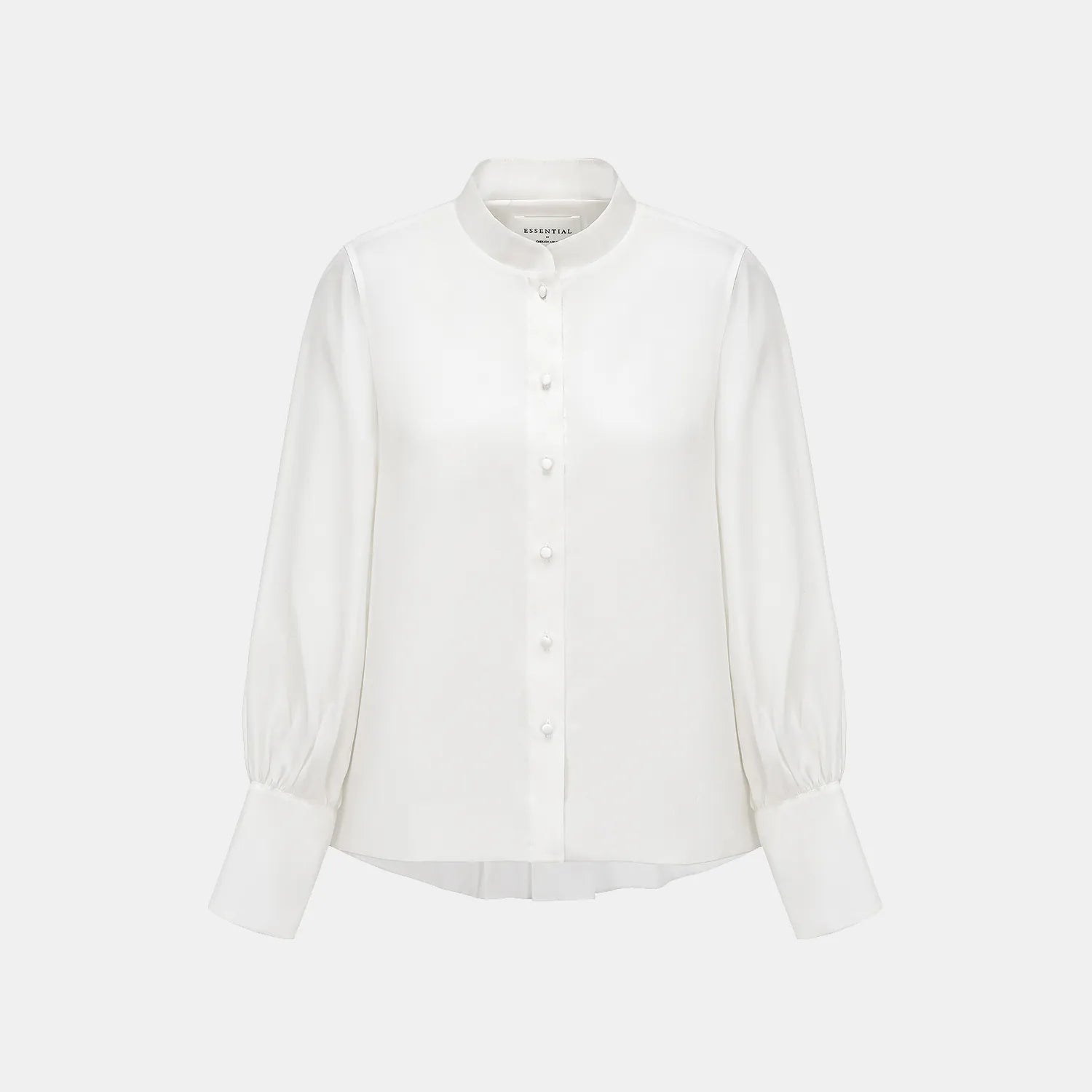 "慵倚春意" 真絲歐根緞立體剪裁國風罩衫— 杏花白