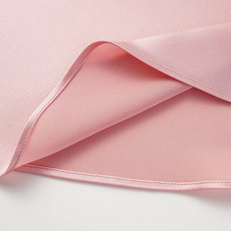 "Summer Diary" 醋酸盪領細肩帶背心—粉