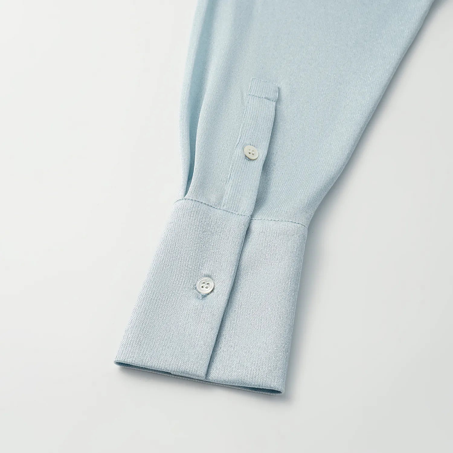 “Easy Go Chic” 醋酸針織面料Oversized 襯衫 — 淺藍