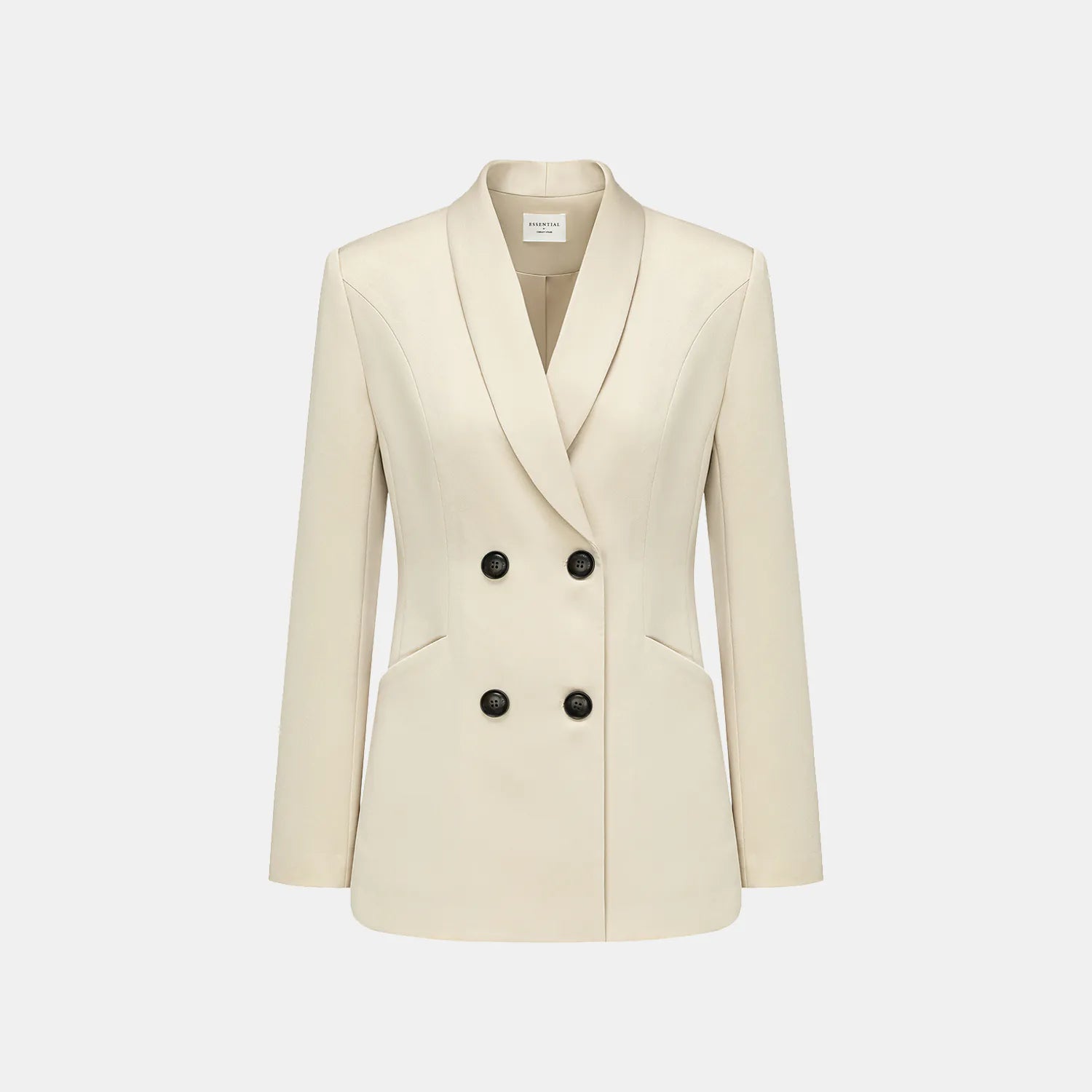 "Speak Sleek."  醋酸雙排扣西裝外套—Champagne