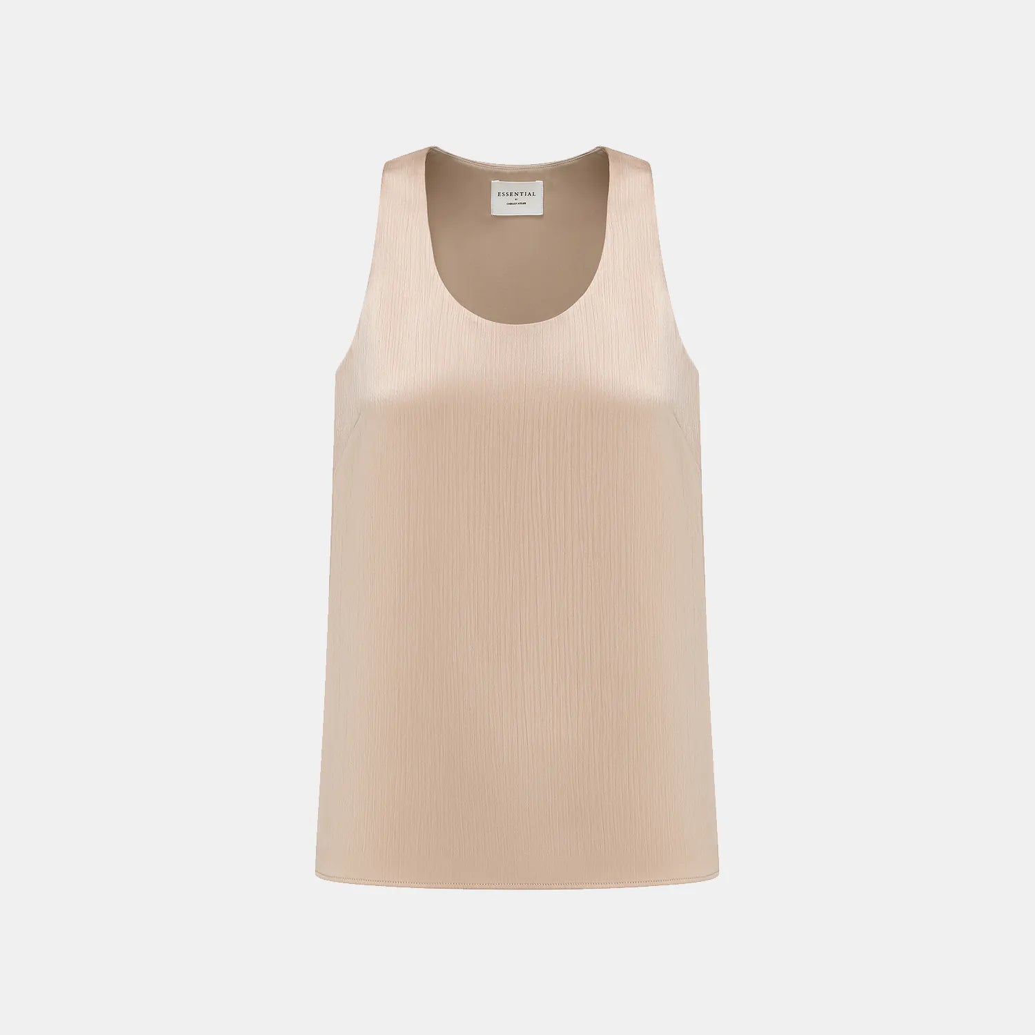 “Easy Go Chic” 韓國壓褶工藝面料背心— 裸金