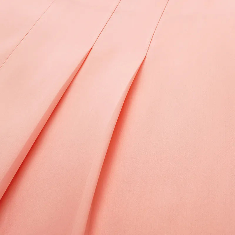 "慵倚春意" 真絲歐根緞鬱金香裙— 落日熔金粉