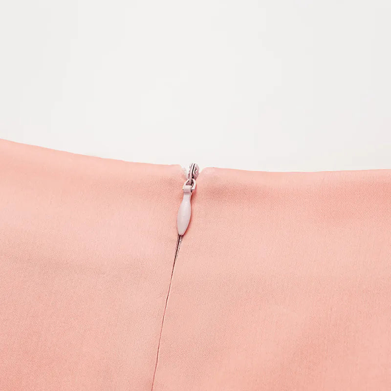 "慵倚春意" 真絲歐根緞鬱金香裙— 落日熔金粉