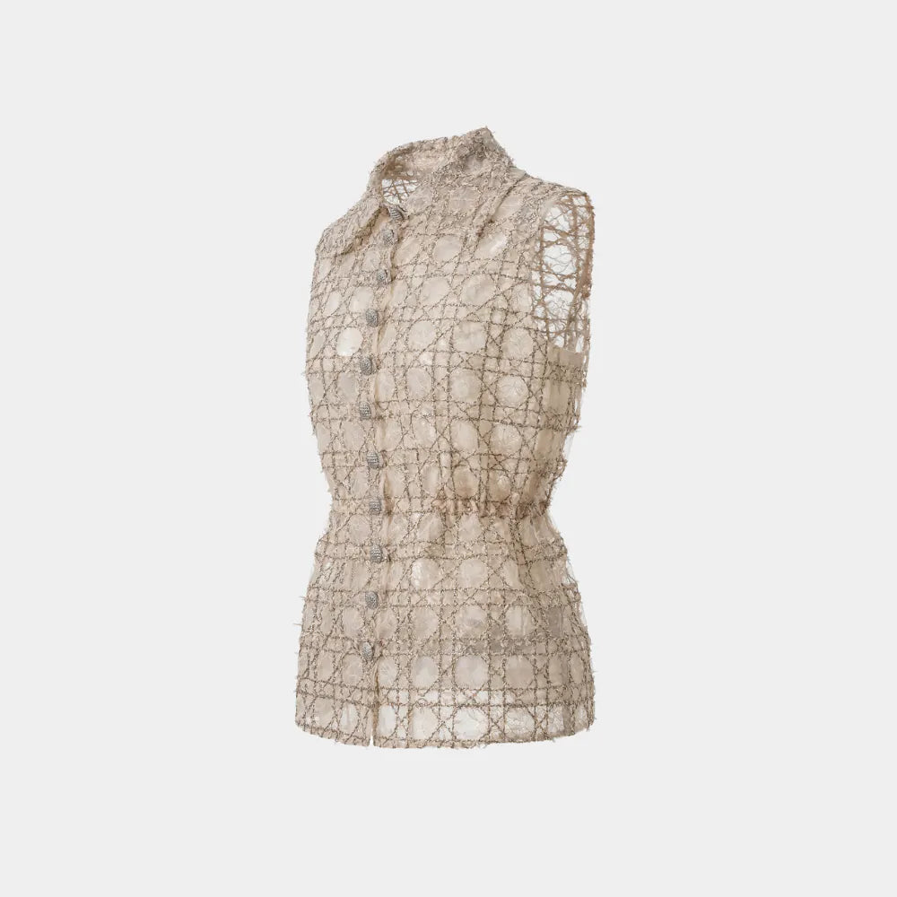“Weekend at Monaco." 義大利蕾絲收腰狩獵馬甲背心