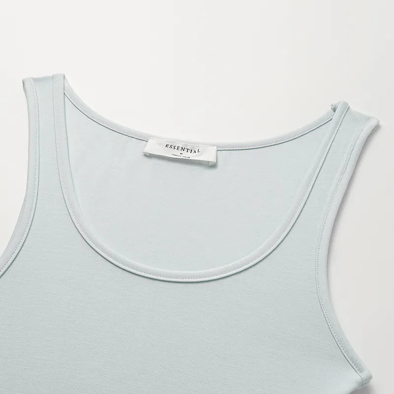 “精緻日常” 超柔莫代爾背心/直腿褲套裝— 天空藍