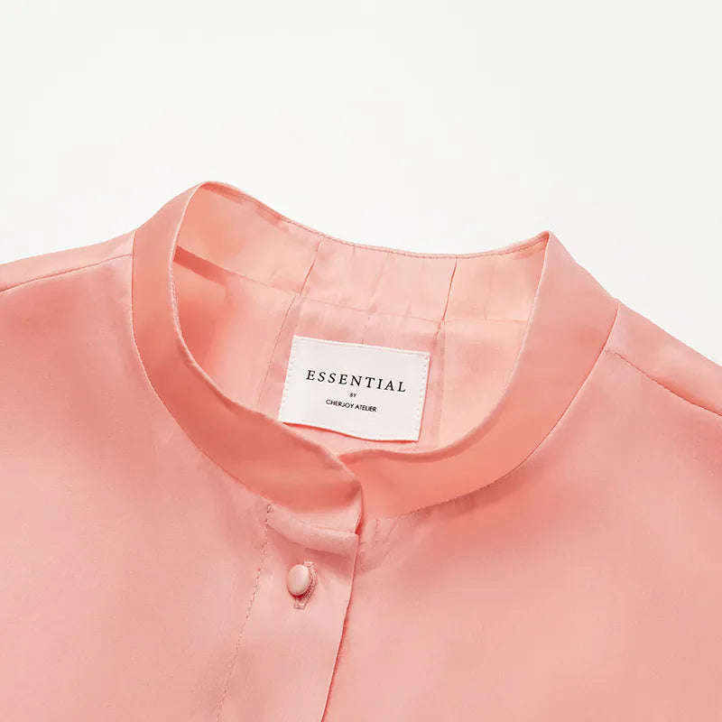 "慵倚春意" 真絲歐根緞立體剪裁國風罩衫— 落日熔金粉